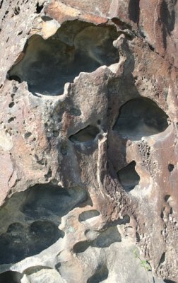 Holes in Basalt above Shoshone Falls