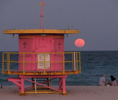 Super Moon over Miami Beach
