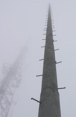 Looking up the old tower with footholds