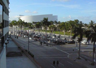 American Airlines Arena from room at Holiday Inn