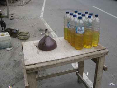 Medan petrol for sale at roadside