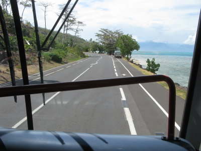 Moorea circling the island on the public bus