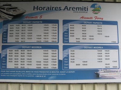 Papeete Aremiti timetable