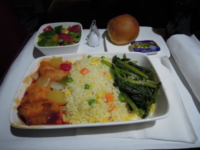 Jetstar business class dinner SIN to MEL