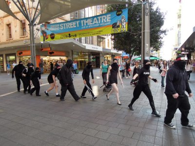 Adelaide ninjas in Rundle Mall