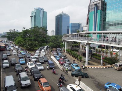 Jakarta traffic on a saturday