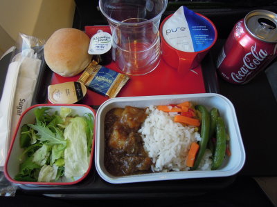 Wellington to Melbourne on Qantas - lunch in economy class