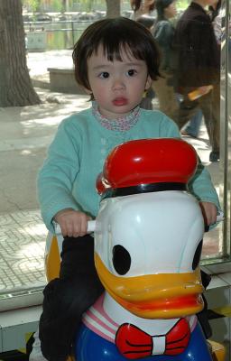 Riding on Donald Duck