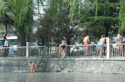 Swimmers on the Lake