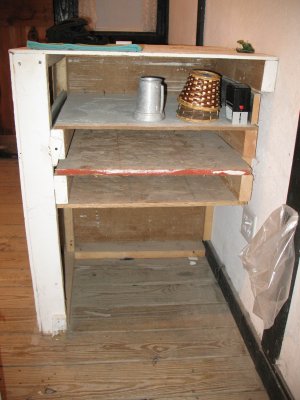 Rear view of side counter