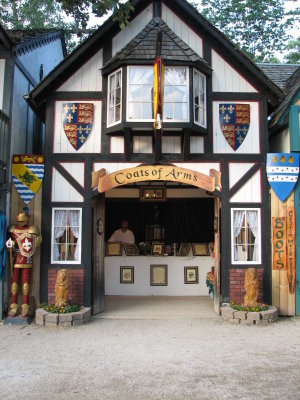 Front of shoppe (suit of armor, sign and smaller shields not included)