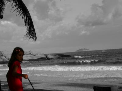 girl and dog