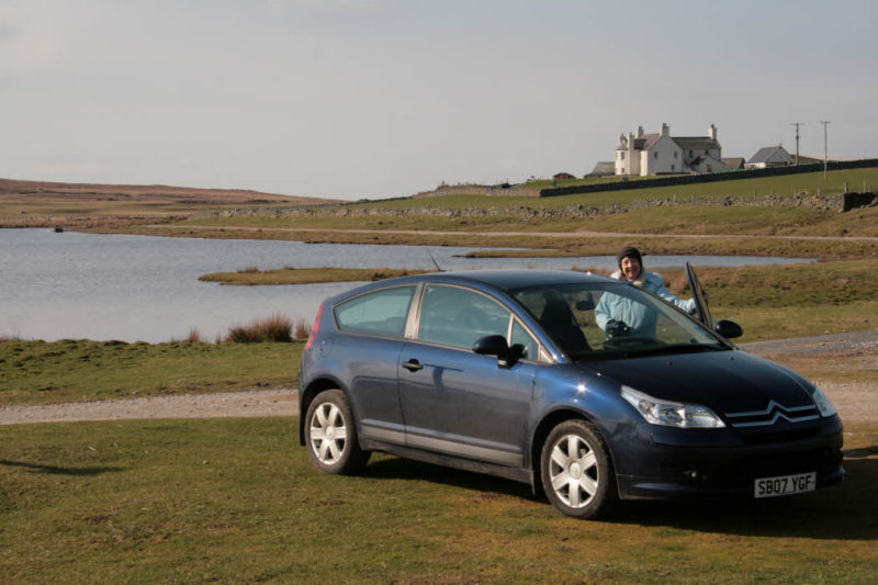 Car park at the end of the track, Ardnave Loch