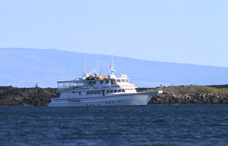 The Reina Silvia off Punta Moreno, Isabela, Galapagos