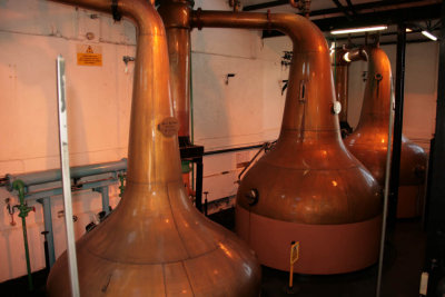 Inside the Bowmore Distillery - the spirit stills
