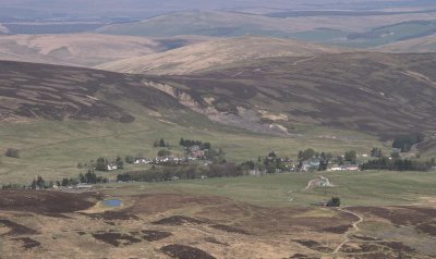 Leadhills village from Green Lowther Hill