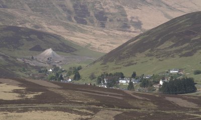 Wanlockhead village from Lowther Hill