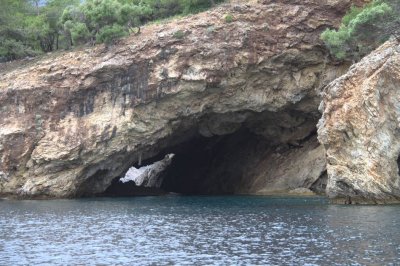 The sea caves on the way to Ekincik Bay