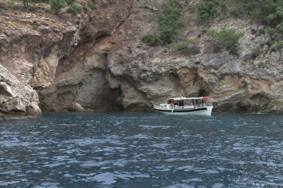 The sea caves on the way to Ekincik Bay