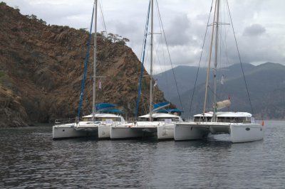 Moored for the night in Ekincik Bay