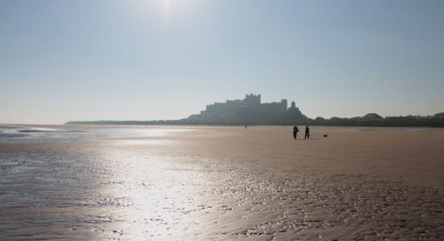 Bamburgh Castle from the beach