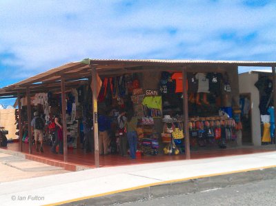 Baltra airport-the usual tourist shops