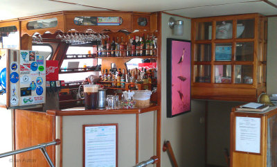 On board the Reina Silvia, off Floreana, Galapagos
