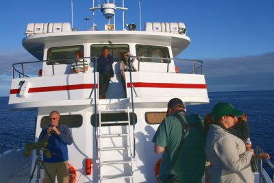 On board the Reina Silvia, off Floreana, Galapagos
