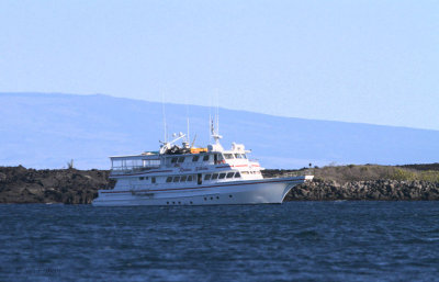The Reina Silvia off Punta Moreno, Isabela, Galapagos