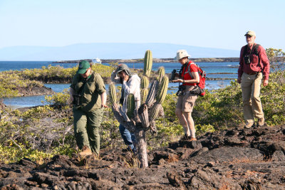 Setting off on our walk across the lava field, Punta Moreno-Isabela, Galapagos