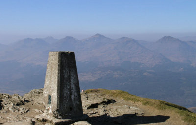 Ben Lomond, view from the trig point on the summit