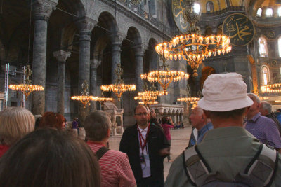 Our guide Haluk giving his commentary in the Hagia Sofia, Istanbul