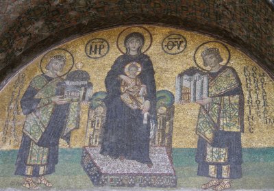 Mosaic in the Vestibule of Warriors, Hagia Sofia, Istanbul