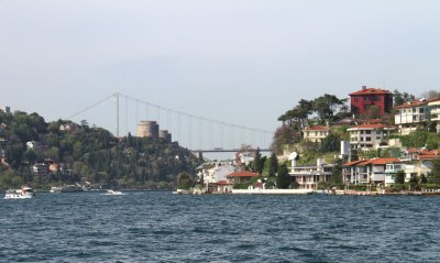 Looking north on the Bosphorus, Europe left and Asia right