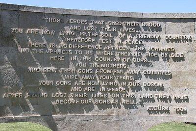War memorial at Anzac Cove, Gallipoli
