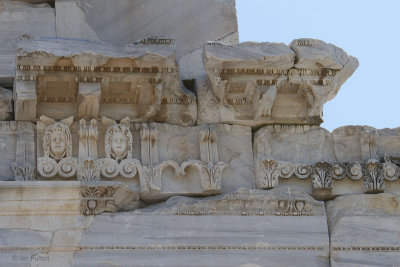 Stone carving detail, the Temple of Trajan at Pergamon
