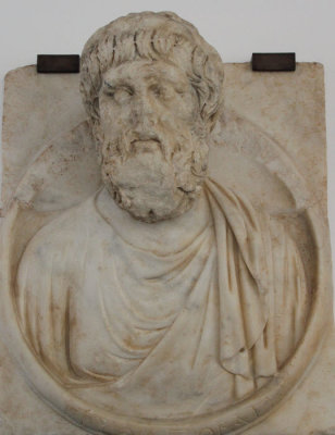Relief bust of Pythagoras at Aphrodisias museum