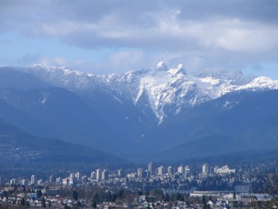 The majestic Lions towering above North Vancouver, Canada