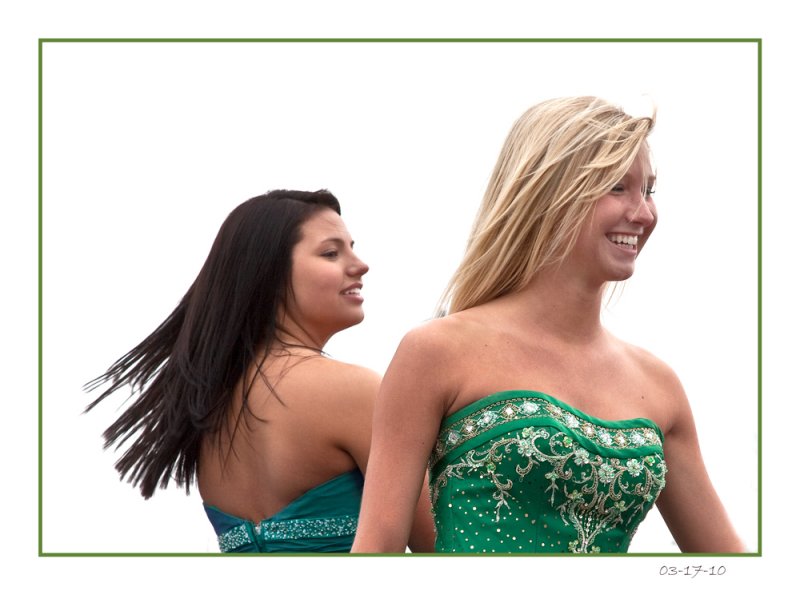 Girls on a parade float