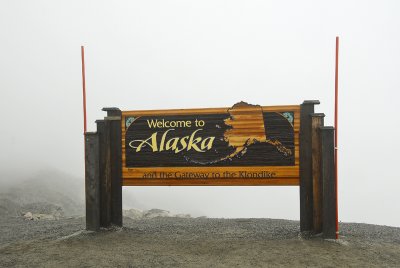 Alaska Sign At the border from The Yukon Territories