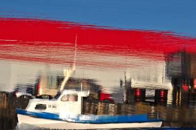 Boat in Blue and Red I