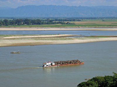 Timber barge, Irrawady river