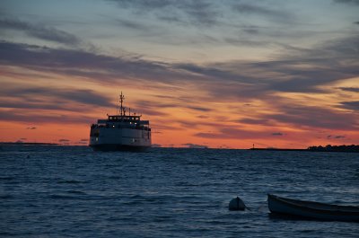 Departing ferry