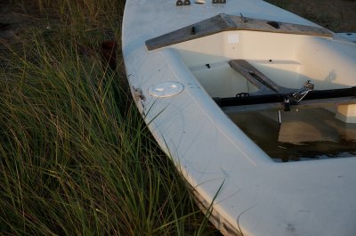 Skiff on the grass