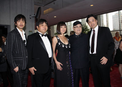 Mr Serge Losique President & Founder of the Montreal World Film festival with the Japanese Team, at the Cloture Fest. 2012