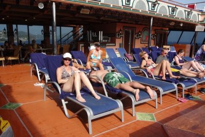 Joan and Matt enjoy the sun
