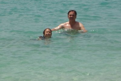 swimming in the ocean