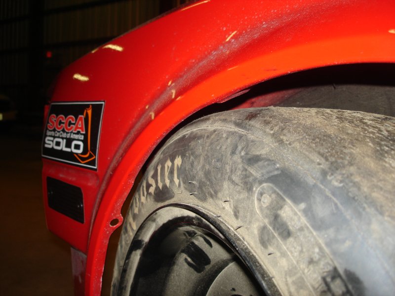 Fender contact near the top of the tire
