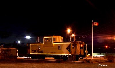 train car 2129 night photo