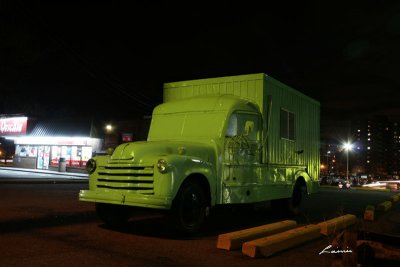  green truck 0780 night photo